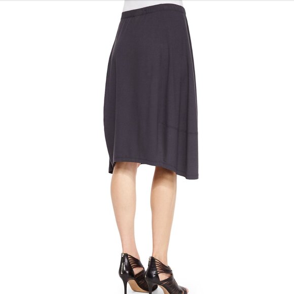 Eileen Fisher - Lantern Skirt in Linen Viscose Stretch, Navy, Small - Picture 9 of 10